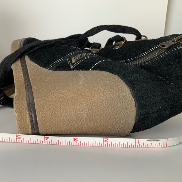 MIA Hazel Suede Leather Wedge Booties - 8 - Picture 9 of 10